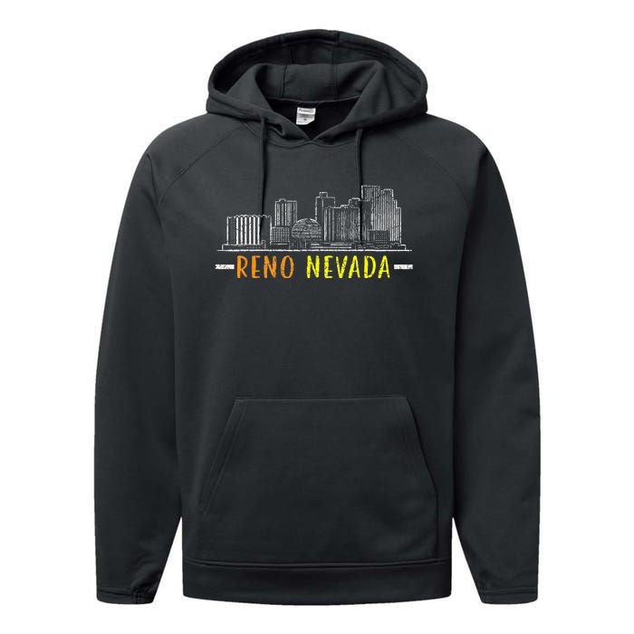 Reno Nevada USA America Nevadians Nevadans Performance Fleece Hoodie