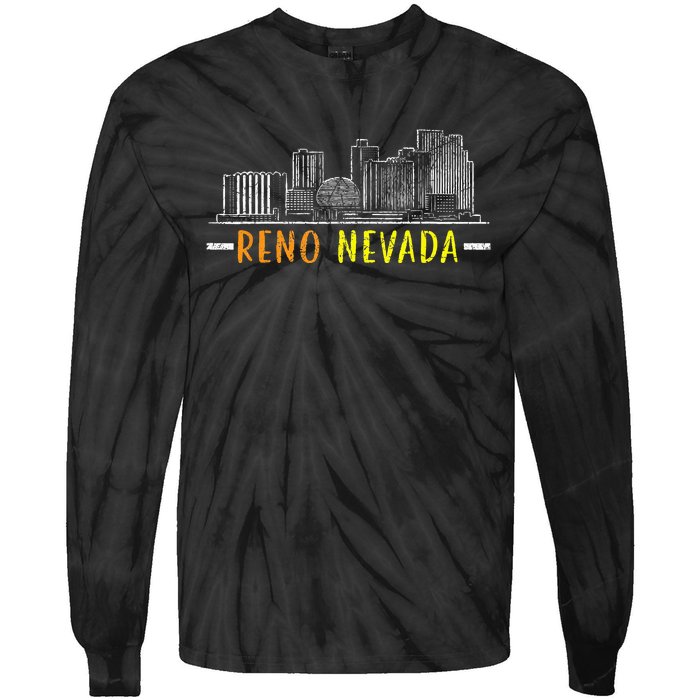 Reno Nevada USA America Nevadians Nevadans Tie-Dye Long Sleeve Shirt