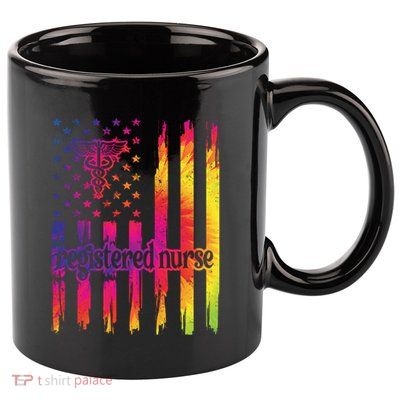 Registered Nurse Us Flag Rn Registered Nursing Gift 11oz C Handle Ceramic Mug