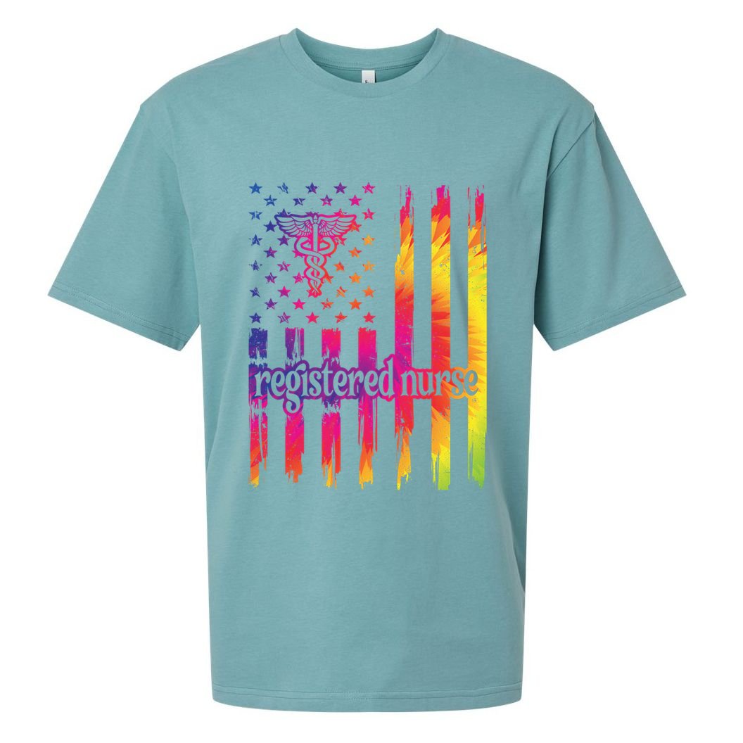 Registered Nurse Us Flag Rn Registered Nursing Gift Sueded Cloud Jersey T-Shirt