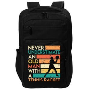 Retro Never underestimate an old man Tennis racket Impact Tech Backpack