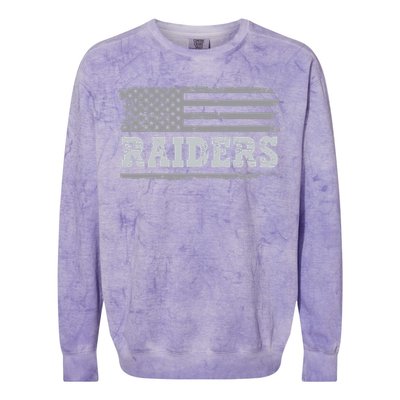 Raiders Name Usa Flag Gift Colorblast Crewneck Sweatshirt