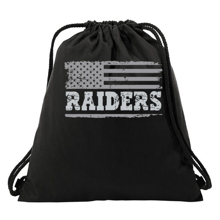 Raiders Name Usa Flag Gift Drawstring Bag