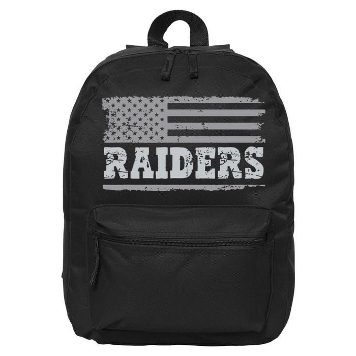 Raiders Name Usa Flag Gift 16 in Basic Backpack