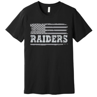 Raiders Name Usa Flag Gift Premium T-Shirt