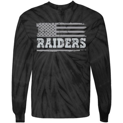 Raiders Name Usa Flag Gift Tie-Dye Long Sleeve Shirt