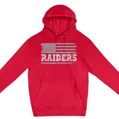 Raiders Name Usa Flag Gift Premium Pullover Hoodie