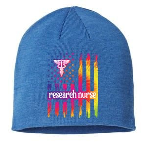 Research Nurse Us Flag Research Nursing Gift Sustainable Beanie