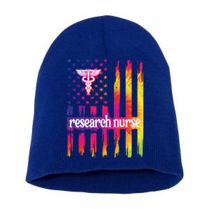 Research Nurse Us Flag Research Nursing Gift Short Acrylic Beanie