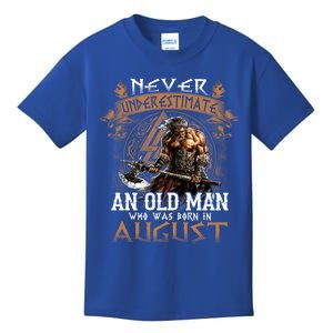 Retro Never Underestimate An Old Who Was Born In August Meaningful Gift Kids T-Shirt