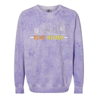 Reno Nevada Usa America Nevadians Nevadans Colorblast Crewneck Sweatshirt