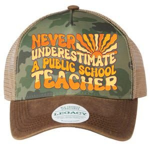 Retro Never Underestimate A Public A School Teacher Legacy Tie Dye Trucker Hat