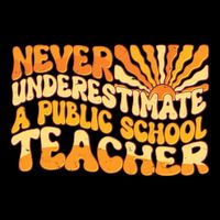 Retro Never Underestimate A Public A School Teacher 7-Panel Snapback Hat