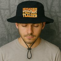Retro Never Underestimate A Public A School Teacher Bucket Hat