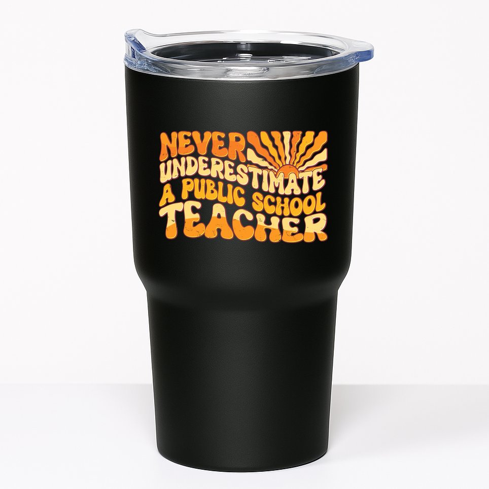 Retro Never Underestimate A Public A School Teacher Tumbler