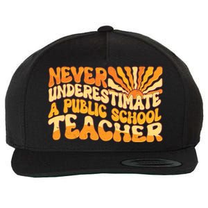 Retro Never Underestimate A Public A School Teacher Wool Snapback Cap