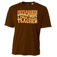 Retro Never Underestimate A Public A School Teacher Cooling Performance Crew T-Shirt