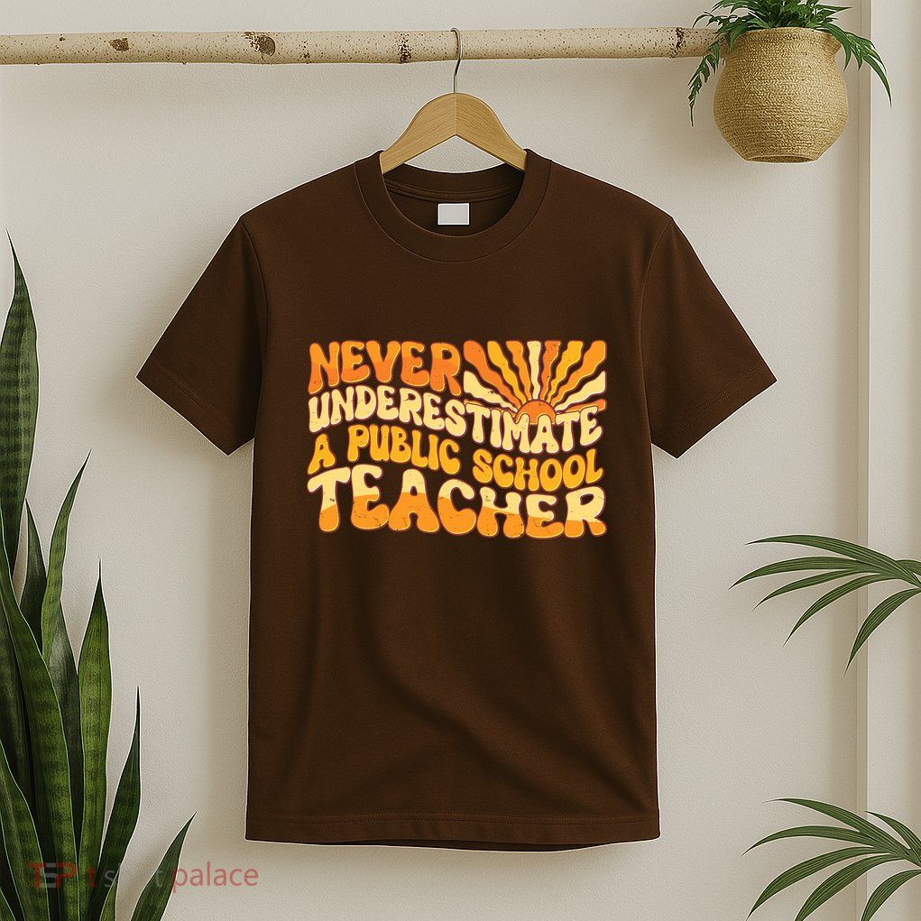 Retro Never Underestimate A Public A School Teacher T-Shirt