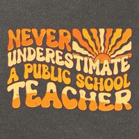 Retro Never Underestimate A Public A School Teacher Cotton Canvas Backpack