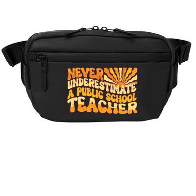 Retro Never Underestimate A Public A School Teacher Crossbody Pack