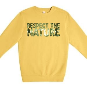 Respect Nature Vegan Food Veganism Vegetable Diet Gift Premium Crewneck Sweatshirt