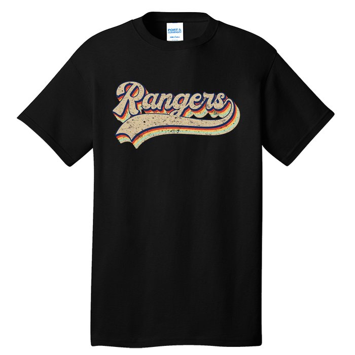 Rangers Name Vintage Retro Baseball Lovers Tall T-Shirt