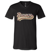 Rangers Name Vintage Retro Baseball Lovers V-Neck T-Shirt