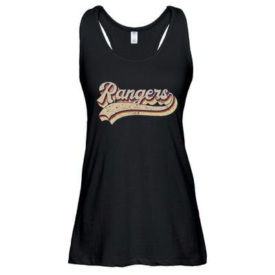 Rangers Name Vintage Retro Baseball Lovers Ladies Essential Flowy Tank