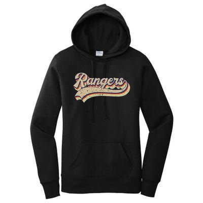 Rangers Name Vintage Retro Baseball Lovers Women's Pullover Hoodie