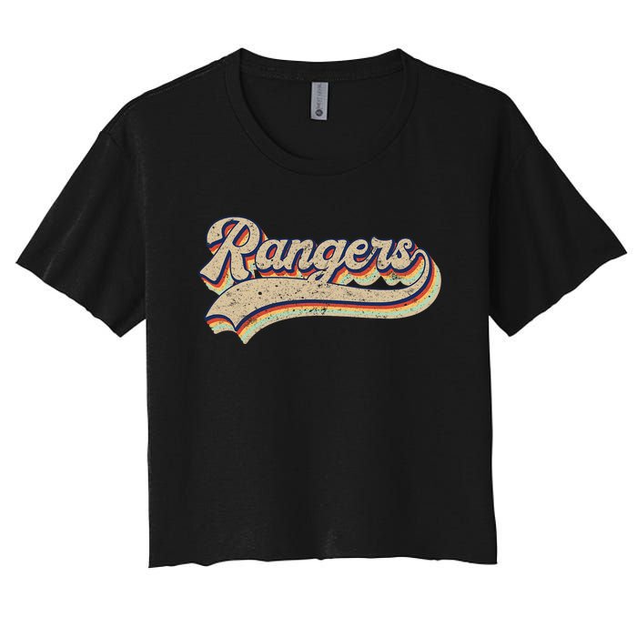 Rangers Name Vintage Retro Baseball Lovers Women's Crop Top Tee