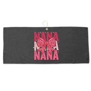 Retro Nana ValentineS Day Heart Coquette Bow Matching Cute Gift Large Microfiber Waffle Golf Towel