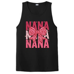 Retro Nana ValentineS Day Heart Coquette Bow Matching Cute Gift PosiCharge Competitor Tank