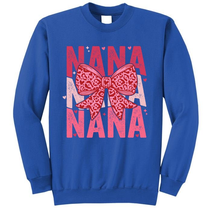 Retro Nana ValentineS Day Heart Coquette Bow Matching Cute Gift Sweatshirt