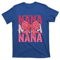 Retro Nana ValentineS Day Heart Coquette Bow Matching Cute Gift T-Shirt