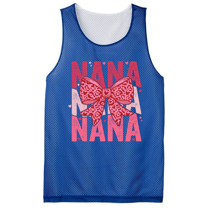 Retro Nana ValentineS Day Heart Coquette Bow Matching Cute Gift Mesh Reversible Basketball Jersey Tank