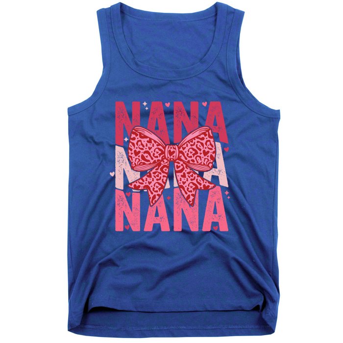 Retro Nana ValentineS Day Heart Coquette Bow Matching Cute Gift Tank Top