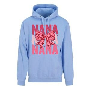 Retro Nana ValentineS Day Heart Coquette Bow Matching Cute Gift Unisex Surf Hoodie