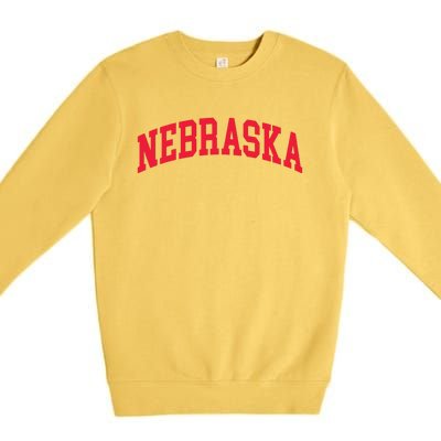 Retro Nebraska Vintage Design Classic Font Throwback Design Premium Crewneck Sweatshirt