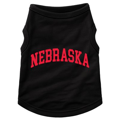 Retro Nebraska Vintage Design Classic Font Throwback Design Doggie Tank