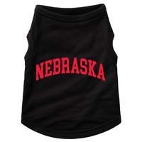 Retro Nebraska Vintage Design Classic Font Throwback Design Doggie Tank