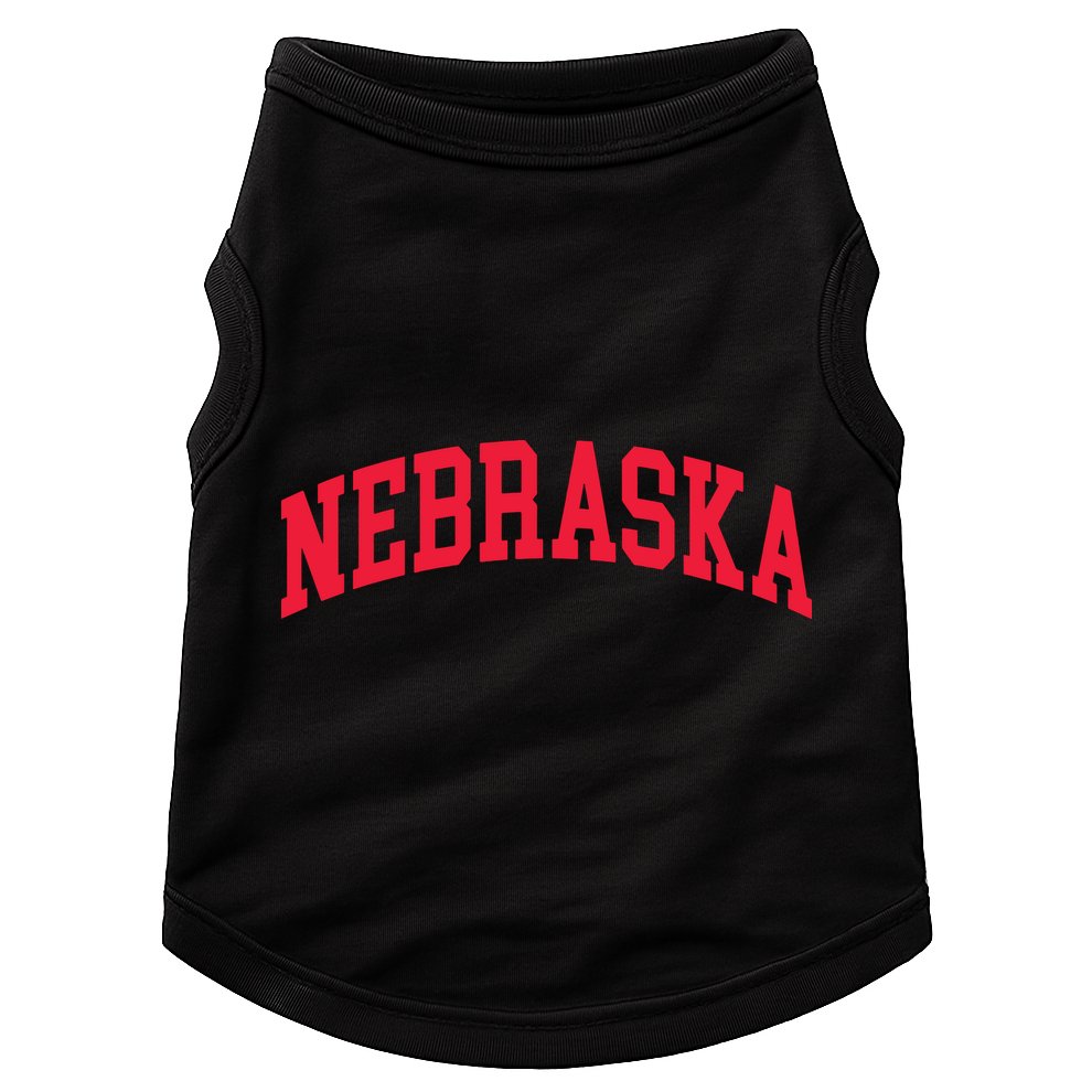 Retro Nebraska Vintage Design Classic Font Throwback Design Doggie Tank