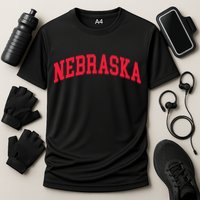 Retro Nebraska Vintage Design Classic Font Throwback Design Performance Shirt