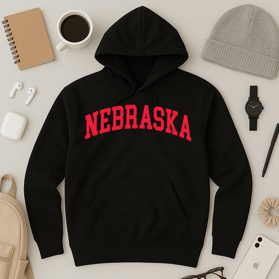 Retro Nebraska Vintage Design Classic Font Throwback Design Hoodie