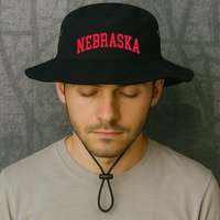 Retro Nebraska Vintage Design Classic Font Throwback Design Bucket Hat