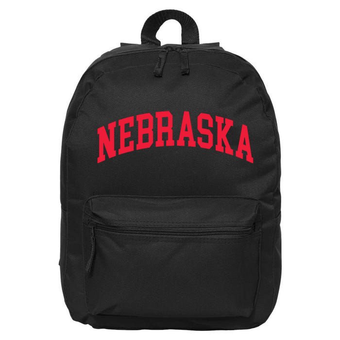 Retro Nebraska Vintage Design Classic Font Throwback Design 16 in Basic Backpack