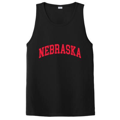 Retro Nebraska Vintage Design Classic Font Throwback Design PosiCharge Competitor Tank