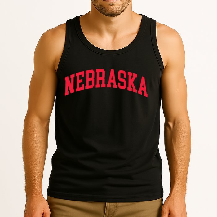 Retro Nebraska Vintage Design Classic Font Throwback Design Tank Top