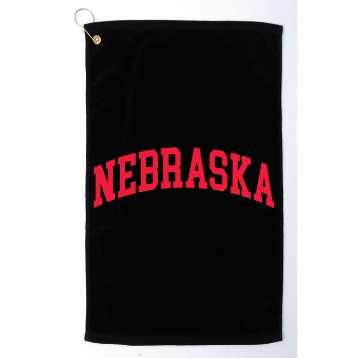 Retro Nebraska Vintage Design Classic Font Throwback Design Golf Towel