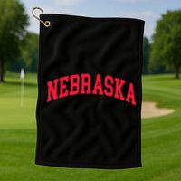 Retro Nebraska Vintage Design Classic Font Throwback Design Golf Towel