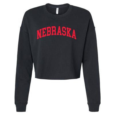 Retro Nebraska Vintage Design Classic Font Throwback Design Cropped Pullover Crew